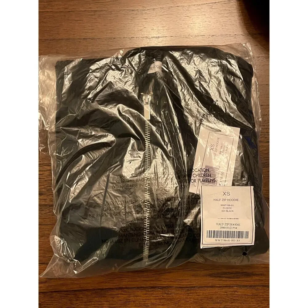 NWT Weworewhat Half Zip Hoodie Black Women's‎ Size XS